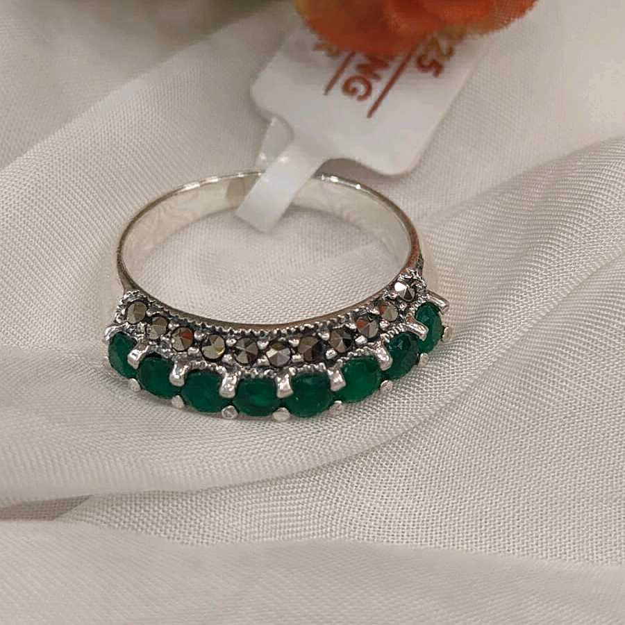 Green Marcasite Ring 